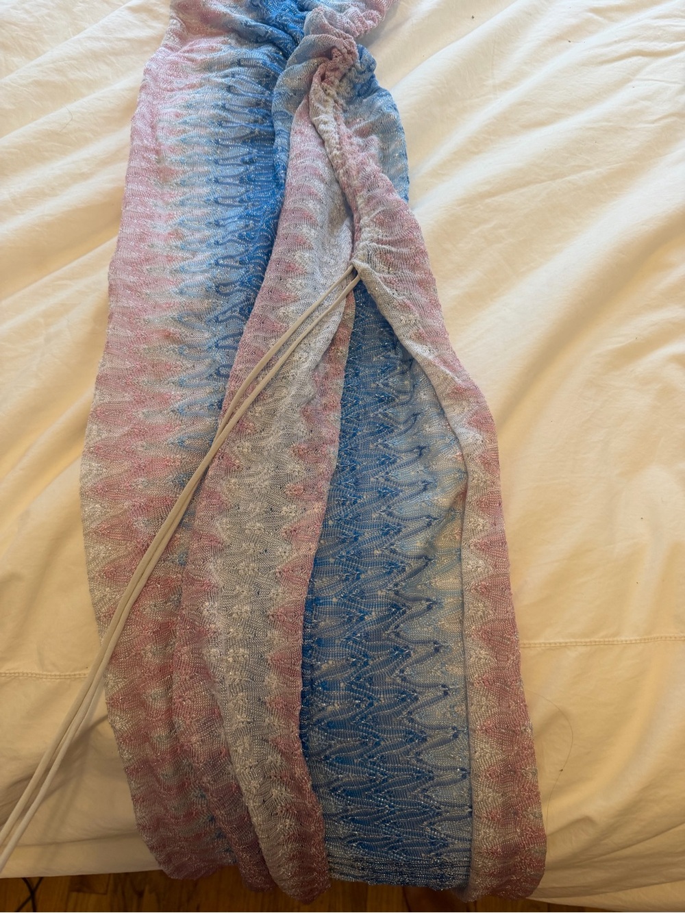 Missoni Semi-sheer Strapless Ombré Maxi Dress in Blue and Pink - Picture 4 of 5